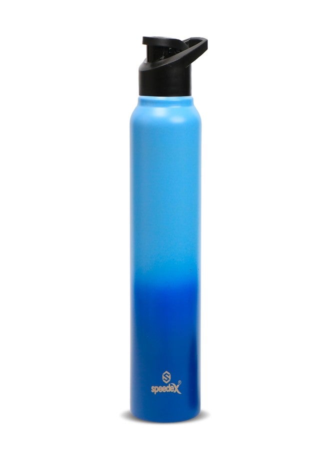 Speedex BIS Certified Stainless Steel Sports/Fridge Water Bottle 1 Ltr with Sipper Cap - 1000ml | For Home, Office, Gym, Men, Womens, Kids - Dual Blue Blue Colour - Set Of 1 - Image 1